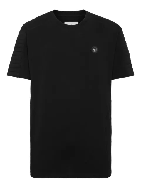 Philipp Plein quilted-panel round-neck T-shirt Black FAECMTK8506PJY002N