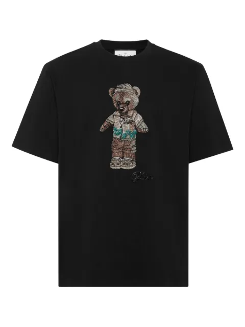 Philipp Plein Teddy Bear crystal-embellished T-shirt Black FAECMTK8391PJY002N