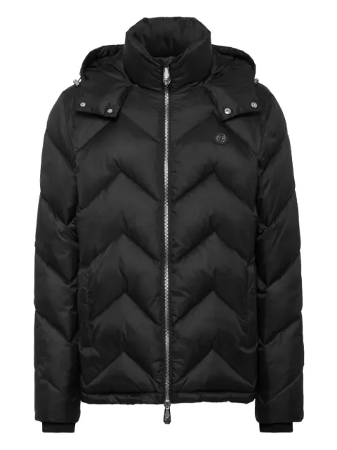 Philipp Plein chevron-quilted puffer jacket Black FAECMRB2891PNY002N