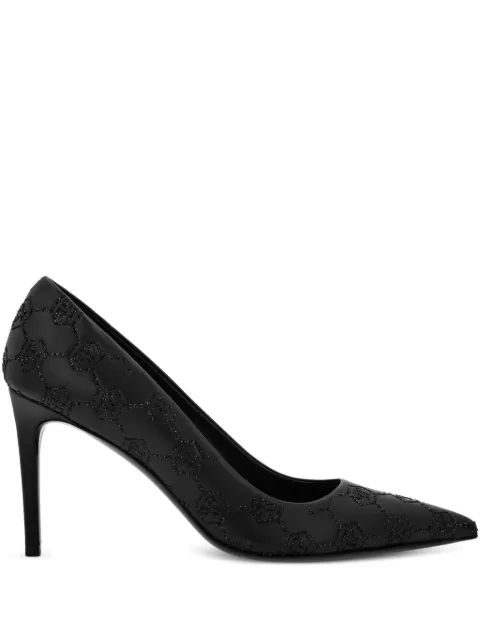 Philipp Plein mid heel pumps monogram strass Black AAESWSD0695PLE005N