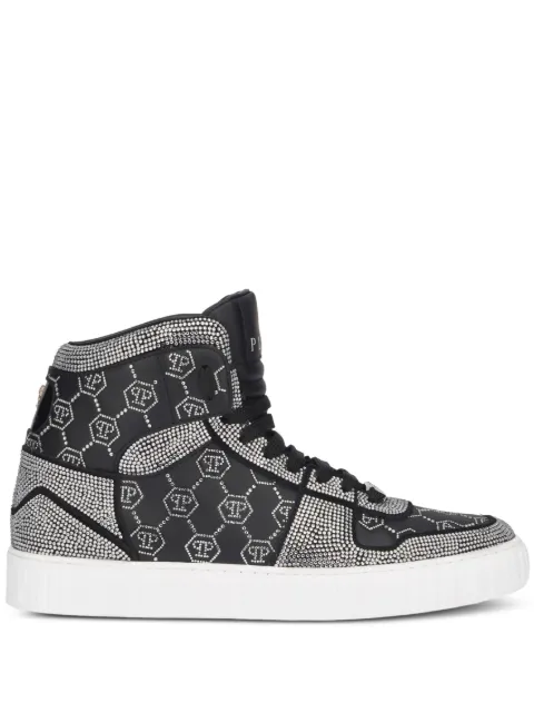 Philipp Plein high top sneakers Carson monogram strass Black AAESUSC0865PLE022N