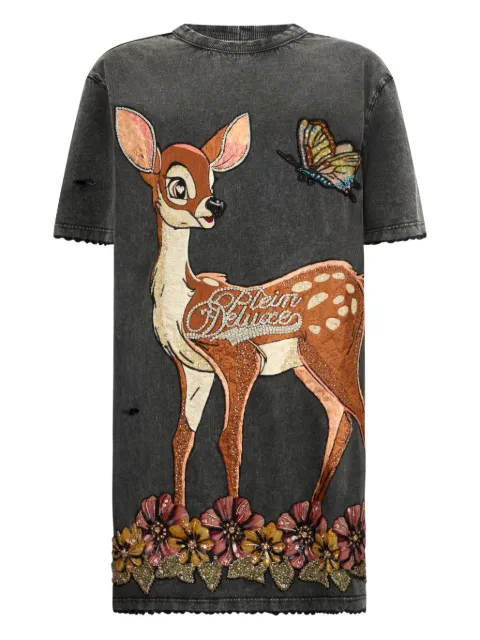 Philipp Plein open back destroyed T-shirt dress fairy Grey AAECWTG0668PTE004N