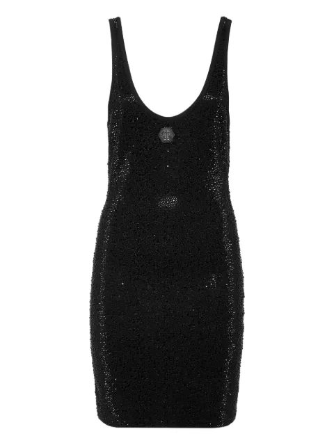 Philipp Plein Mix Strass rhinestone-embellished mini dress Black AAECWTG0630PJY002N