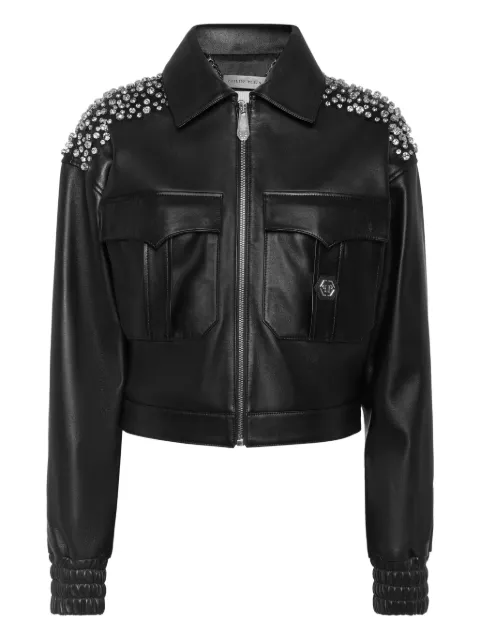 Philipp Plein boxy cargo bomber Plein Deluxe signature Black AAECWLB1183PLE010N