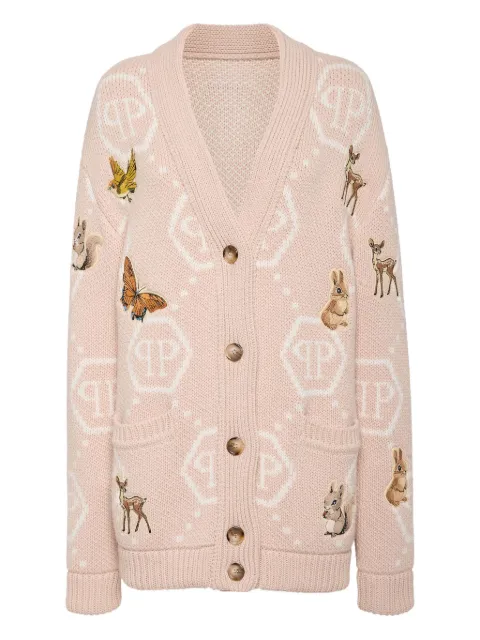 Philipp Plein Fairy-embroidered cardigan Neutrals AAECWKQ0161PTE003N