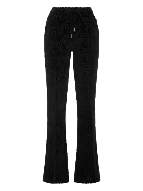 Philipp Plein monogram-jacquard track pants Black AAECWJT2177PTE003N