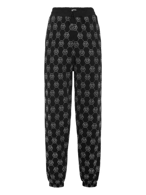 Philipp Plein monogram-pattern track pants Black AAECWJT2173PTE003N