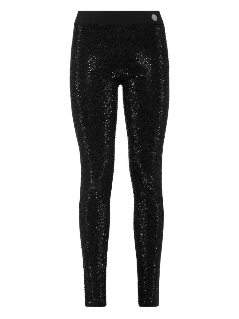 Philipp Plein leggings mix strass Black AAECWJT2138PTE003N