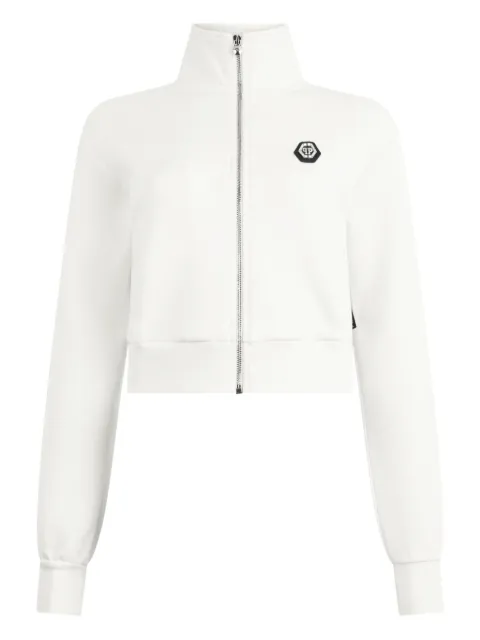 Philipp Plein chenille zip jacket Fatale White AAECWJB1923PTE003N