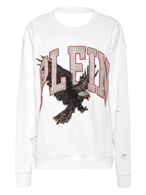 Philipp Plein open back roundneck sweatshirt Plein Eagle White AAECWJO1075PTE003N
