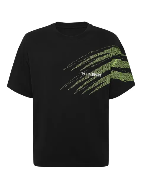 Plein Sport scratch-print T-shirt Black AAECMTK8766STE001N