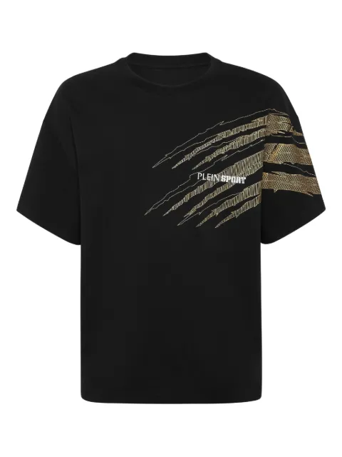 Plein Sport scratch-detail T-shirt Black AAECMTK8766STE001N