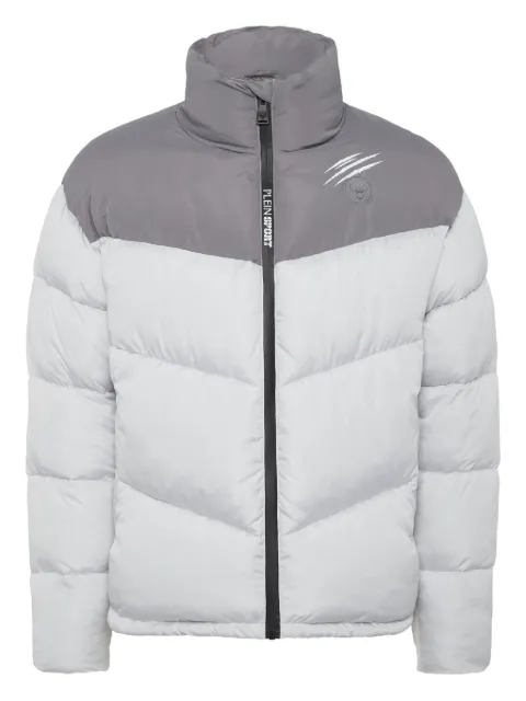 Plein Sport quilted colour-block puffer jacket Grey FAECMRB2909STE003N