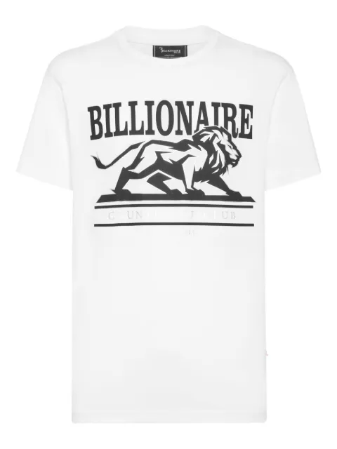 Billionaire ss lion-print crew-neck T-shirt White OAECMTK8329BTE014N