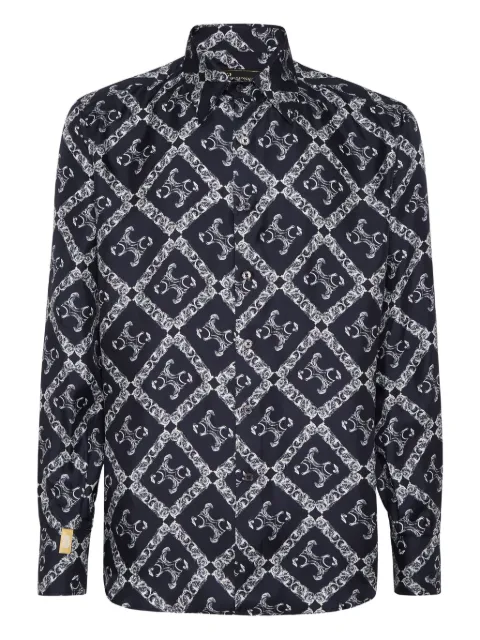 Billionaire monogram print shirt Blue OAECMRP2541BTE065N