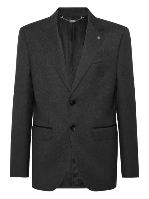 Billionaire embroidered-detail buttoned blazer Black OAECMRF2020BTE004N