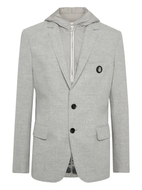 Billionaire hooded buttoned blazer Grey OAECMRF2022BTE004N