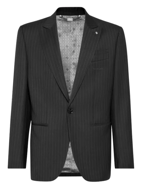Billionaire Gessato pinstripe single-breasted blazer Black OAECMRF2014BTE004N