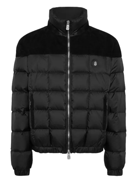 Billionaire quilted suede-panel puffer jacket Black OAECMRB2959BCO024N