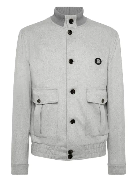 Billionaire patch-pocket buttoned bomber jacket Grey OAECMRB2821BTE028N