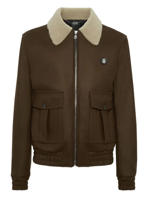 Billionaire shearling-collared wool jacket Brown OAECMRB2820BTE025N