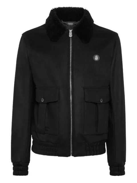 Billionaire shearling wool bomber jacket Black OAECMRB2820BTE025N