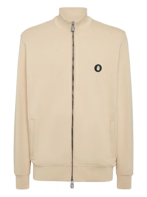 Billionaire zip-fastening logo-patch tracksuit jacket Neutrals OAECMJB3905BTE004N