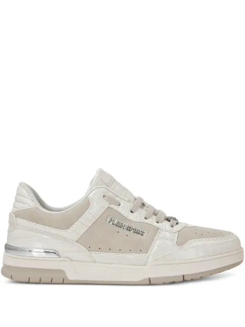 Plein Sport crocodile-effect sneakers Neutrals FAESUSC0795STE003N