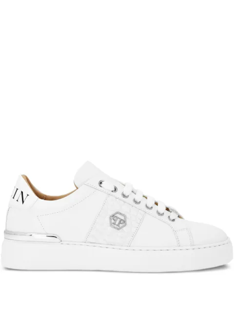 Philipp Plein Hexagon leather-panel sneakers White FAESUSC0664PLE010N