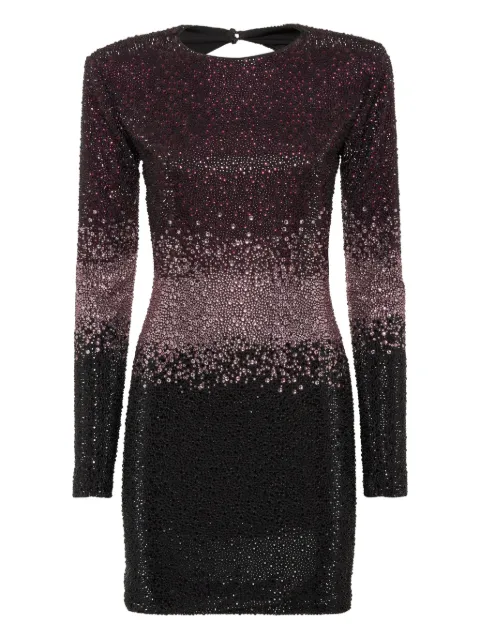 Philipp Plein low-cut strass mini dress Black FAECWRG3456PTE003N