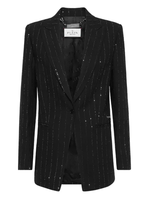 Philipp Plein crystal-embellished blazer Black FAECWRF0748PTE003N