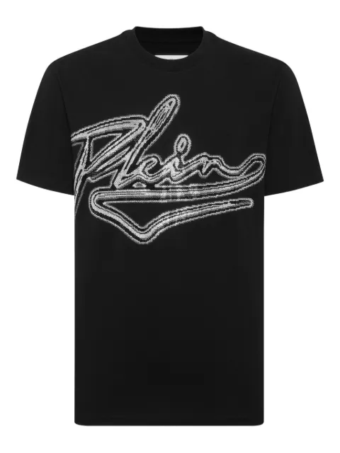 Philipp Plein sequin-embellished round-neck T-shirt Black FAECMTK8515PTE004N