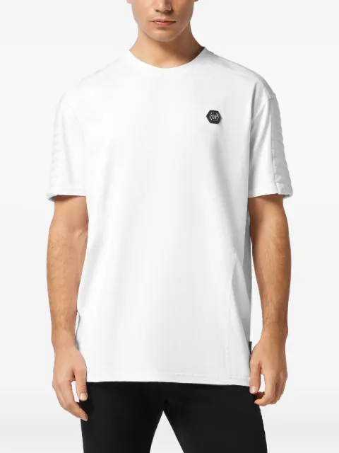 Philipp Plein quilted-panel round-neck T-shirt White FAECMTK8506PJY002N