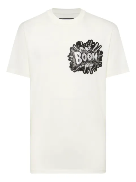 Philipp Plein Boom sequin-embellished T-shirt White FAECMTK8493PJY002N