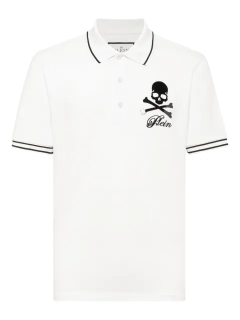 Philipp Plein skull-and-bones piqué polo shirt White FAECMTK8485PTE003N