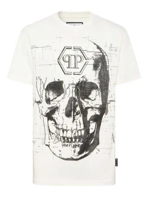 Philipp Plein skull-embellished T-shirt White FAECMTK8439PJY002N