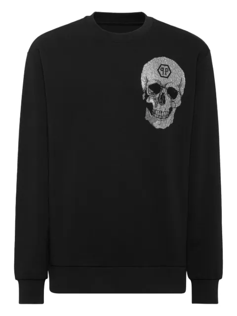 Philipp Plein crystal-embellished sweatshirt Black FAECMJO1420PTE003N