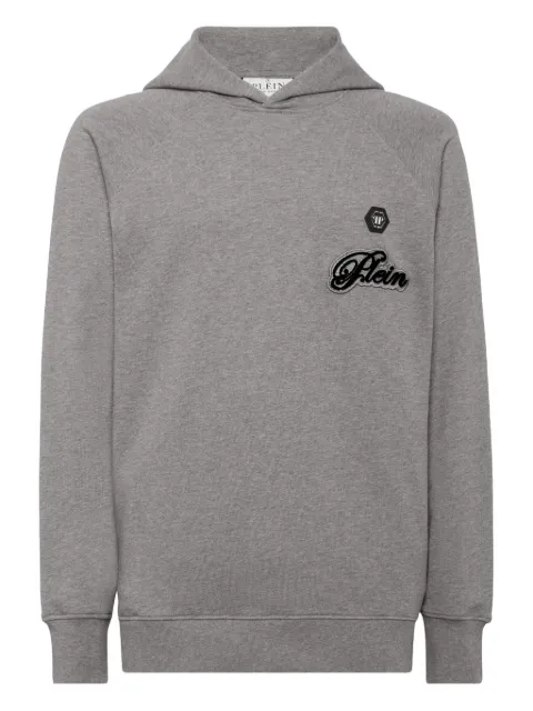 Philipp Plein logo-patch hoodie Grey FAECMJB3831PTE003N