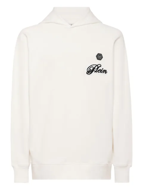 Philipp Plein logo-patch hoodie Neutrals FAECMJB3831PTE003N