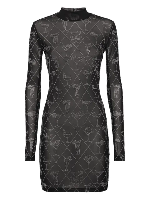 Philipp Plein crystal-embellished mini dress Black AAECWRG3451PTE003N