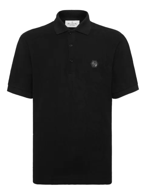 Philipp Plein polo shirt jacquard crest Black AAECMTK8665PTE179N
