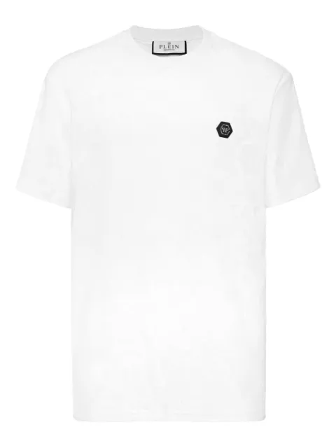 Philipp Plein round neck jacquard T-shirt crest White AAECMTK8664PJY002N