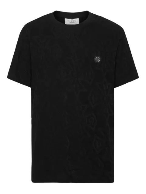 Philipp Plein monogram-pattern cotton T-shirt Black AAECMTK8664PJY002N