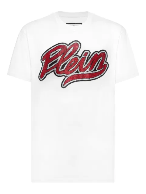 Philipp Plein Strass Signature T-shirt White AAECMTK8659PJY002N
