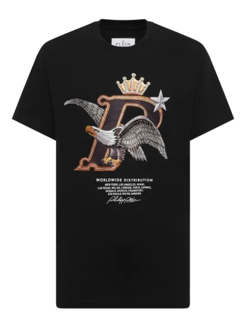 Philipp Plein eagle cotton T-shirt Black AAECMTK8654PJY002N
