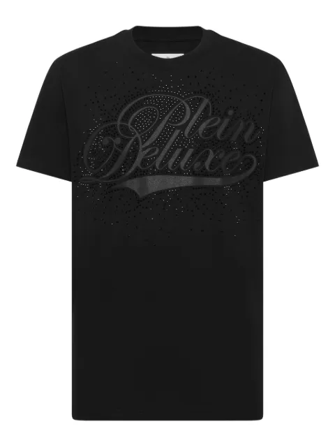 Philipp Plein glittered-logo T-shirt Black AAECMTK8617PJY002N