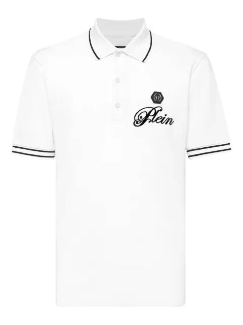 Philipp Plein logo-patch polo shirt White AAECMTK8486PTE003N