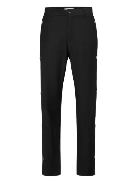 Philipp Plein monogram-insert straight-leg trousers Black AAECMRT1621PTE003N