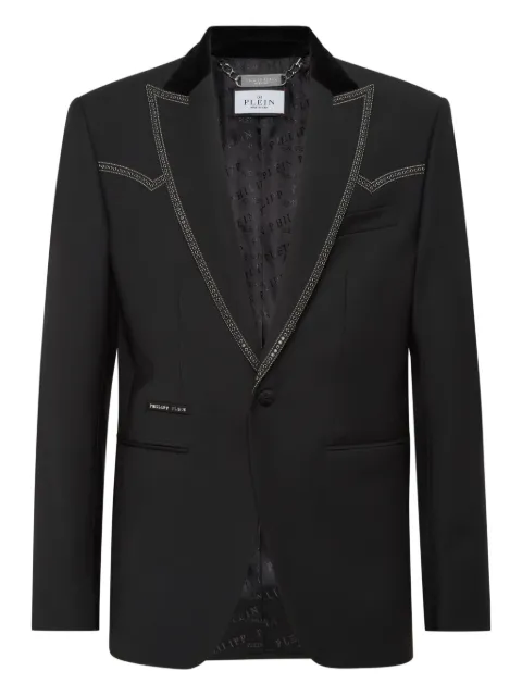 Philipp Plein Lord Fit stud-embellished blazer Black AAECMRF2104PTE022N