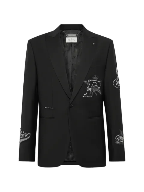 Philipp Plein embroidered blazer Black AAECMRF2100PTE003N